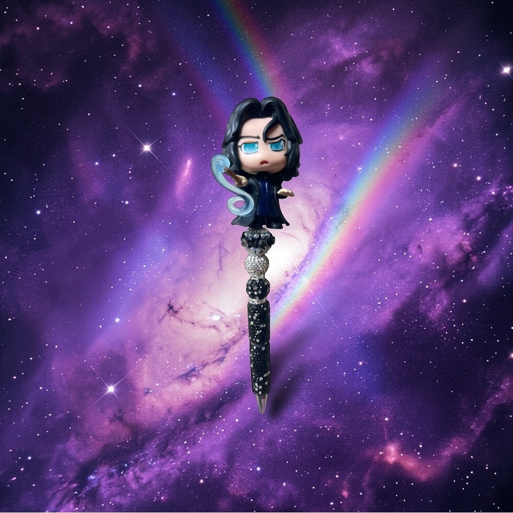 Chibi Wizard Pen in Black & Blue